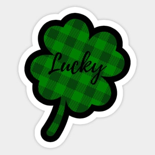 Lucky Plaid Clover Sticker